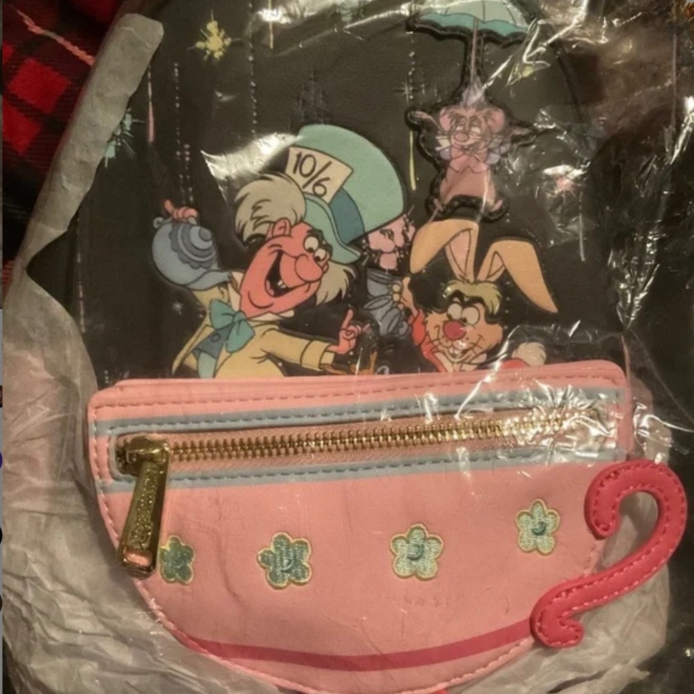 LOUNGEFLY DISNEY ALICE UNHAPPY BIRTHDAY BACKPACK  RETIRED NWT